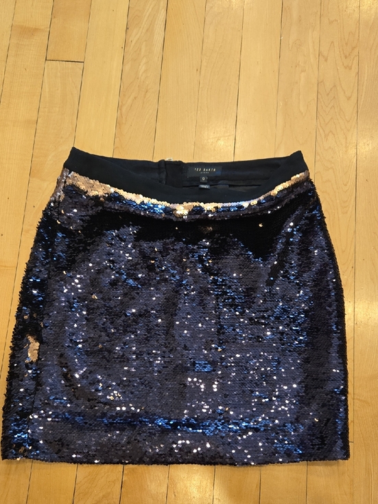 Ted Baker Dresses & Skirts - Ted Baker Navy and Gold Sequin Mini Skirt
